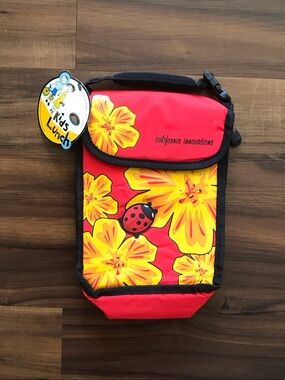 California Innovations Kids Insulated Red Lunch Pail Sack Hi Top Muncksak Zipper